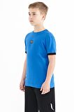 Saks Baskılı Standart Kalıp O Yaka Erkek Çocuk T-Shirt - 11097 | 5-6