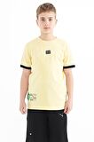 Sarı Baskılı Standart Kalıp O Yaka Erkek Çocuk T-Shirt - 11097 | 8-9