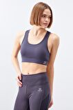 Tommy Life Antrasit Sırt Detaylı Dar Kalıp U Yaka Kadın Spor Büstiyer - 97120 | XL