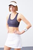 Tommy Life Antrasit Çapraz Sırt Detaylı Slim Fit U Yaka Pedli Kadın Spor Büstiyer - 97121 | M