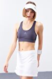 Tommy Life Antrasit Çapraz Sırt Detaylı Slim Fit U Yaka Pedli Kadın Spor Büstiyer - 97121 | XL