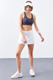Tommy Life Antrasit Çapraz Sırt Detaylı Slim Fit U Yaka Pedli Kadın Spor Büstiyer - 97121 | XL
