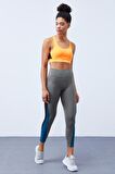 Tommy Life Neon Oranj Çapraz Sırt Detaylı Slim Fit U Yaka Pedli Kadın Spor Büstiyer - 97121 | M