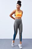 Tommy Life Neon Oranj Çapraz Sırt Detaylı Slim Fit U Yaka Pedli Kadın Spor Büstiyer - 97121 | XL