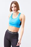 Tommy Life Turkuaz Çapraz Sırt Detaylı Slim Fit U Yaka Pedli Kadın Spor Büstiyer - 97121 | S