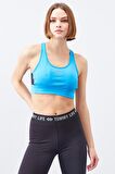 Tommy Life Turkuaz Çapraz Sırt Detaylı Slim Fit U Yaka Pedli Kadın Spor Büstiyer - 97121 | S