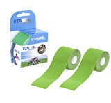 VZN Spor Terapi – Kinezyo Bandı | 5m x 5cm | Suya Dayanıklı, Esnek Kas Desteği | Yeşil (2 Kutu Gönderilir)