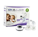 VZN Elektrikli Tekli Göğüs Süt Sağma Pompası – Sessiz & Hassas | 9 Kademeli Güç Ayarı | 2 Adet Anne Sütü Saklama Biberonu | USB Şarjlı | BPA İçermez