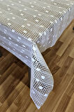 Hasır Lüx Pvc Kaplamalı Silinebilir Şeffaf Masa Örtüsü PVC Su Geçirmez Lüks Muşamba Sofra Bezi