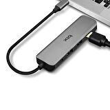 Bix BX09HB Type-C to 2*USB 3.0 4K HDMI PD 100W SD ve Micro SD Kart Okuyucu Çoklayıcı Hub