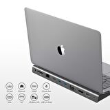 BX12HB 11’i 1 Arada Type-C Çok Portlu Laptop ve Tablet Standı 3.5mm Mic+Gigabit Ethernet+Micro SD/SD+USB 3.0+USB 2.0+VGA+HDMI (UHD 30 Hz/4K)+Type-C (PD)
