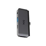 Bix BX16HB 4K HDMI Type-C Thunderbolt 3.0 Dönüştürücü Hub Macbook USB 3.5mm AUX Çevirici