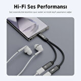 Bix ADP-13 Type-C to Çift Type-C Adaptör ve 15W Hızlı Şarj Dönüştürücü