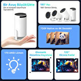 Bix Vega Android Projeksiyon Cihazı HD 1280×720 4K Desteği 170 ANSI Lümen Wifi Bluetooth Mini Akıllı Projektör