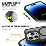 Bix iPhone 13 Pro Carbon Fiber Force MagSafe Kılıf Anti-Şok Teknolojili Kamera ve Ekran Korumalı