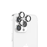 Bix iPhone 15 Pro / 15 Pro Max Lens Koruyucu Kamera Lensi 9H Gerçek Cam Crystal AR+AF Beyaz Titanyum
