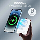 Bix PB112 15W Manyetik Kablosuz Şarj ve 20W USB-C Hızlı Şarj Destekli 10.000mAh Mini Powerbank