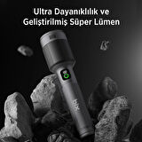 Bix BX5102FL 60W LED 1000 Metre Uzun Menzilli Şarjlı El Feneri 3000 Lümen Çok Modlu Işıklı Kamp Feneri 
