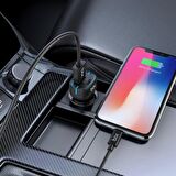 Bix BX-CCP36WT 36W QC 3.0 USB PD Araç İçi Hızlı Şarj Adaptörü Siyah