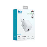 Bix SV67 67W GaN SuperVooc 2.0 Type-C ve USB-A Çift Bağlantı Noktalı Yüksek Hızlı Şarj Cihazı