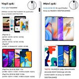 Bix SP02W Universal Android ve iPad Tablet Uyumlu Dokunmatik Bluetooth Stylus Yazı ve Çizim Kalemi Beyaz
