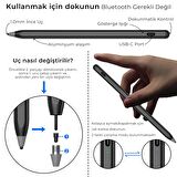 Bix SP02W Universal Android ve iPad Tablet Uyumlu Dokunmatik Bluetooth Stylus Yazı ve Çizim Kalemi Siyah