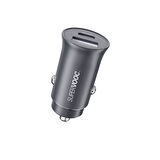 Bix 33W SuperVooc 2.0 Type-C PD ve USB-A Çift Portlu Araç içi Hızlı Şarj Cihazı