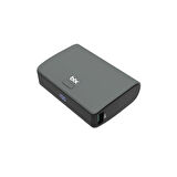 Bix PB106 10000mAh PD20W Type-C USB-A SCP 22.5W Çift Çıkışlı LED Göstergeli Cep Boy Mini Powerbank Gri