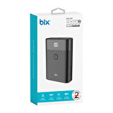 Bix PB20W 10000MAH Type-C ve USB Çift Çıkışlı Dijital Ekranlı Mini Powerbank Siyah