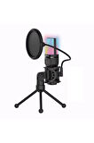 SF-777 Kayıt Condenser Pop Filtre Kardioid Mikrofon + Tripod