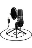 SF-777 Kayıt Condenser Pop Filtre Kardioid Mikrofon + Tripod