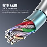 Bix BX03CL 27W Type-C to Lightning iPhone Örgülü Data ve Şarj Kablosu Beyaz 1 Metre