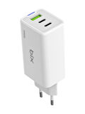 Bix Bx3p66g Gan 65w 2xtype-c 1xUsb 3 Portlu Hızlı şarj adaptörü -Beyaz