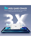 Bix Bx3p66g Gan 65w 2xtype-c 1xUsb 3 Portlu Hızlı şarj adaptörü -Beyaz