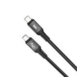 Bix 100W Hi-Speed 20Gbps 4K 60Hz Örgülü Metalik Başlıklı Type-C Şarj Data ve Görüntü Kablosu Koyu Gri 1 Metre