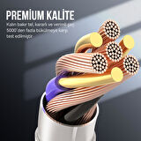 Bix 100W Hi-Speed 20Gbps 4K 60Hz Örgülü Metalik Başlıklı Type-C Şarj Data ve Görüntü Kablosu Koyu Gri 1 Metre