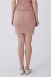 Drape Tüllü Mini Etek   Pudra