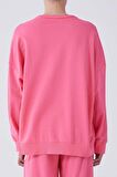 Yazı Detaylı Sweatshirt   Pembe