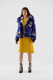 Çiçek Desenli Şişme Mont Orijinal