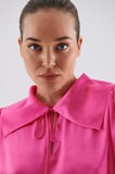 Yaka Bağlamalı Bluz   Pembe