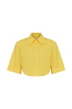 Crop Poplin Kadın Gömlek   Sarı
