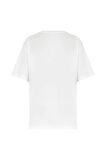 O Yaka Baskılı T-Shirt   Beyaz