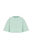 Bisiklet Yaka Kısa Kollu Sweatshirt   Yeşil