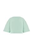 Bisiklet Yaka Kısa Kollu Sweatshirt   Yeşil