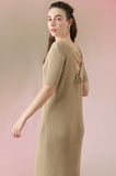 Triko Midi Elbise Gold