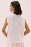 Bisiklet Yaka T-shirt Beyaz