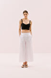 Askılı Drape Detaylı Crop Bluz Siyah