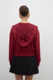 Nakış Detaylı Kapüşonlu Sweatshirt Bordo