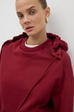 Nakış Detaylı Kapüşonlu Sweatshirt Bordo