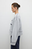 Nakışlı Sweatshirt Gri